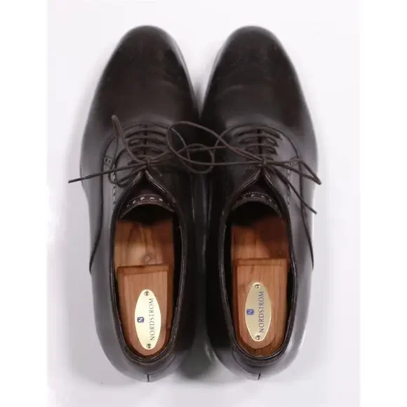 Massimiliano Stanco Dark Brown Lace Up Oxford Leather Dress Shoes Mens US 10 Massimiliano Stanco Dark Brown Lace Up Oxford Leather Dress  main image 4